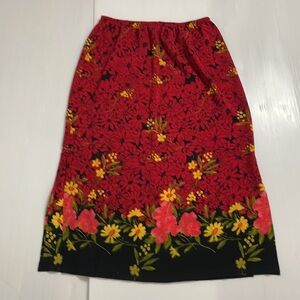 Fall color floral maxi skirt plus size women 1X